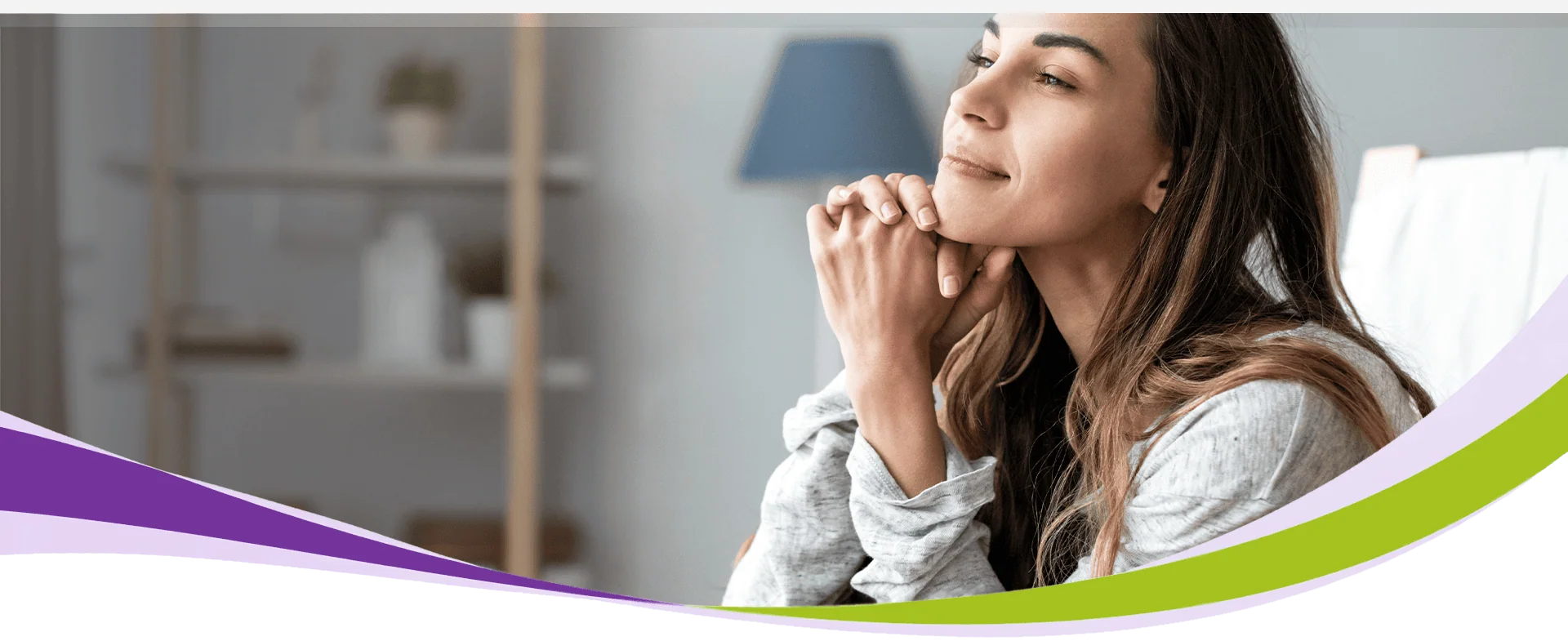 Woman sitting and thinking - Header banner