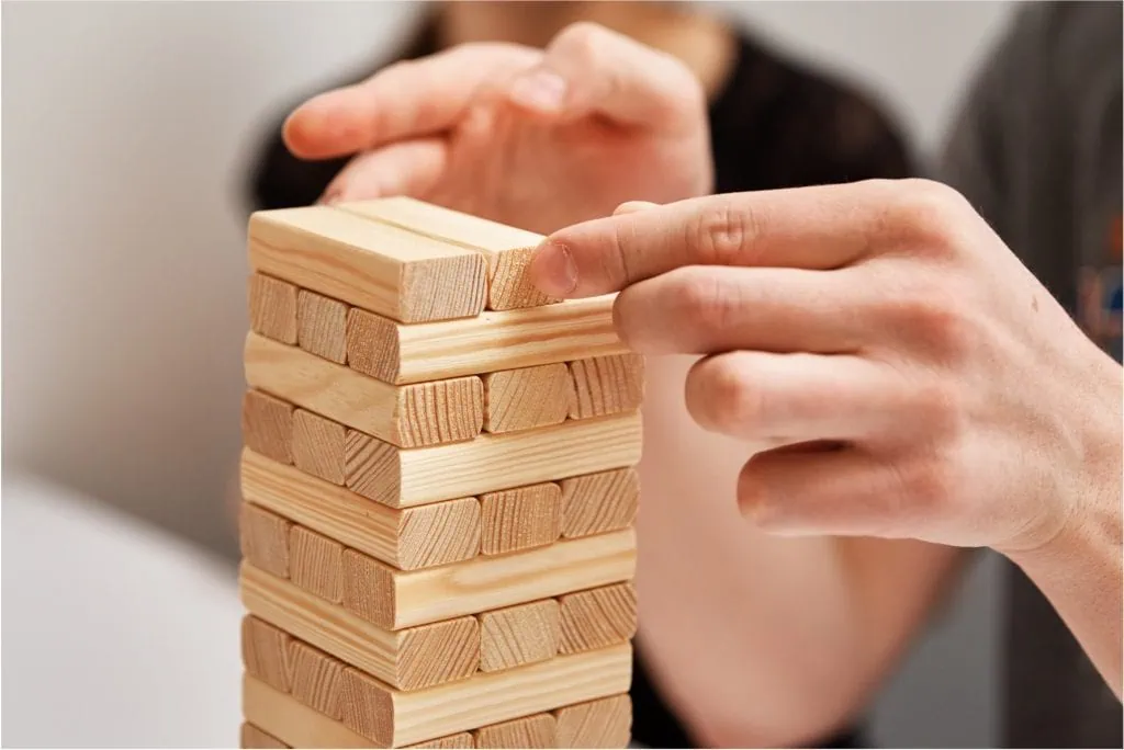 Someone playing a board game