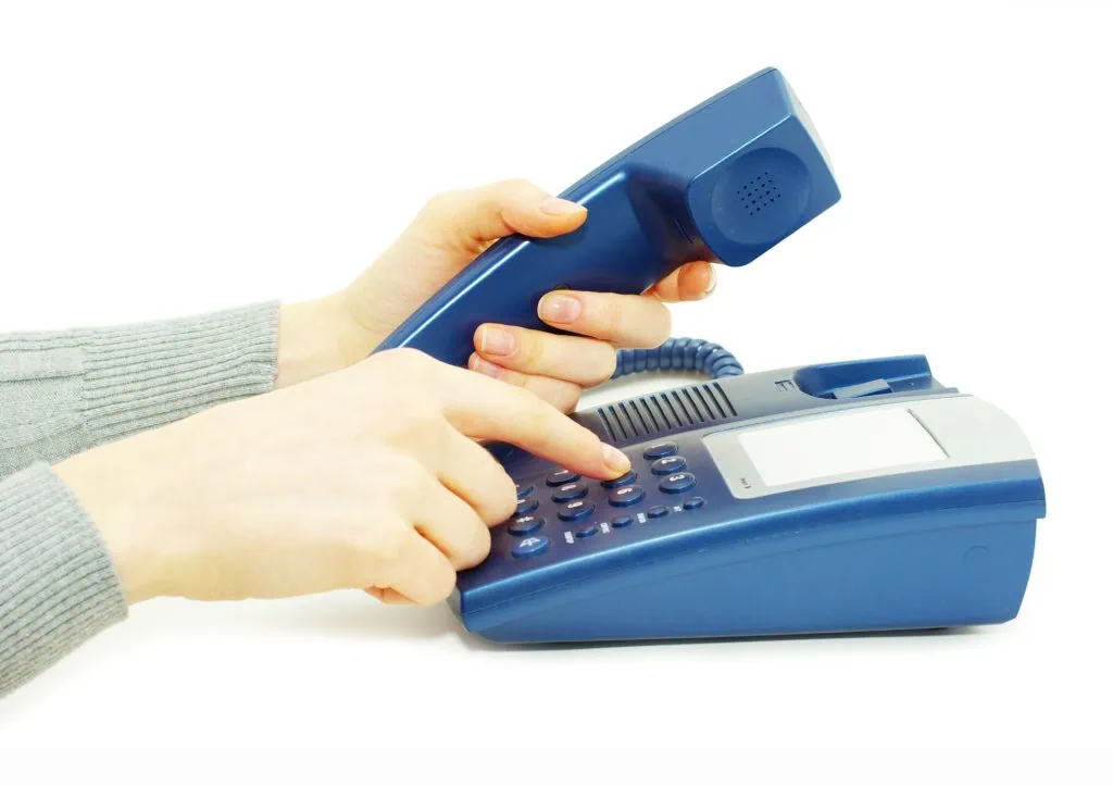 Someone answering a phone